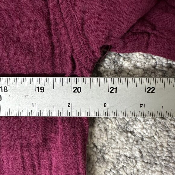 Xirena Shirt Womens Unknown Purple Gauze Henley Long Sleeve Lightweight Top - Picture 3 of 5